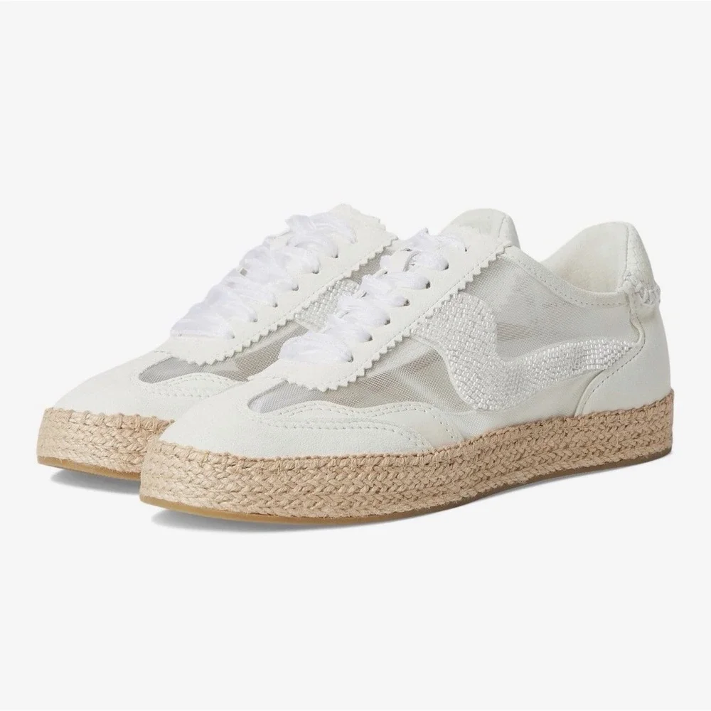 New Dolce Vita Size-9.5 Womens Notice Espadrille Sneaker in White‎ Mesh